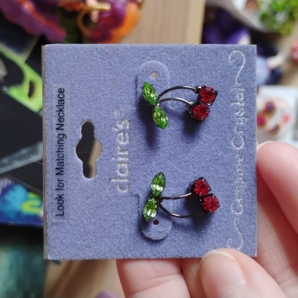 Y2K Crystal Cherry Earrings